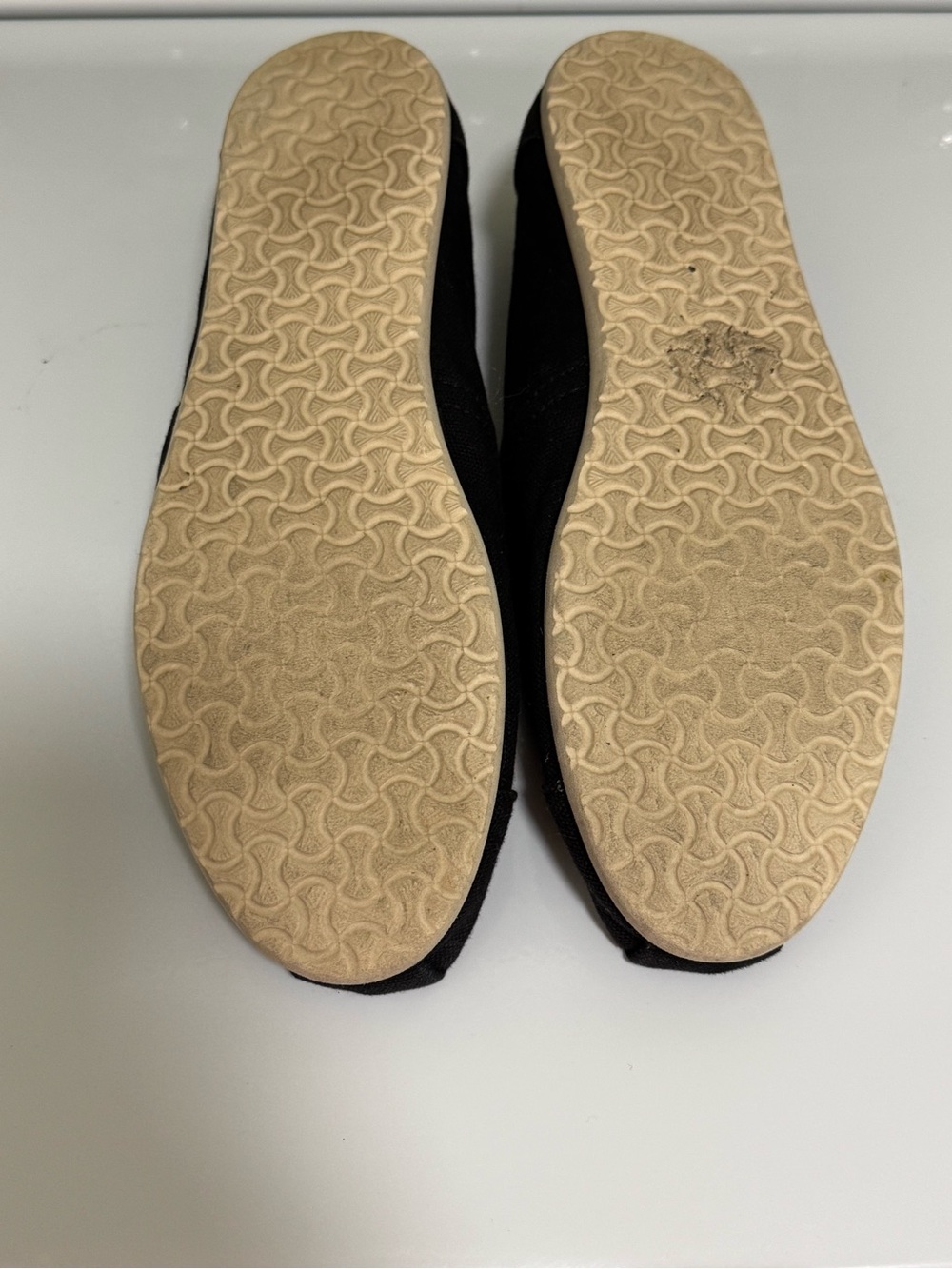 Toms Black Canvas Slip-On Flats - Picture 2 of 5